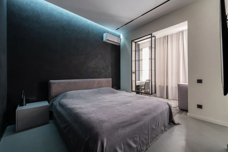 Chambre équipée d'une climatisation murale
